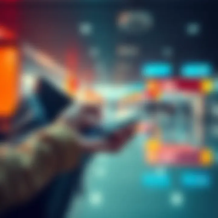A traveler using a smartphone to manage their XRP wallet while at an airport.