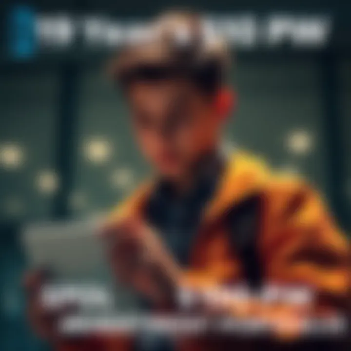 A 19-year-old focusing on an investment portfolio, holding a tablet with financial graphs, representing weekly investment strategy.