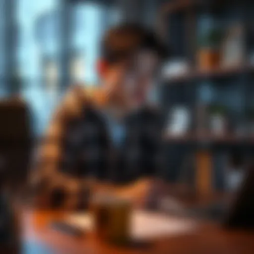 A 21-year-old Canadian looking for a mentor in cryptocurrency, sitting at a desk with a laptop and notes, eager to learn.