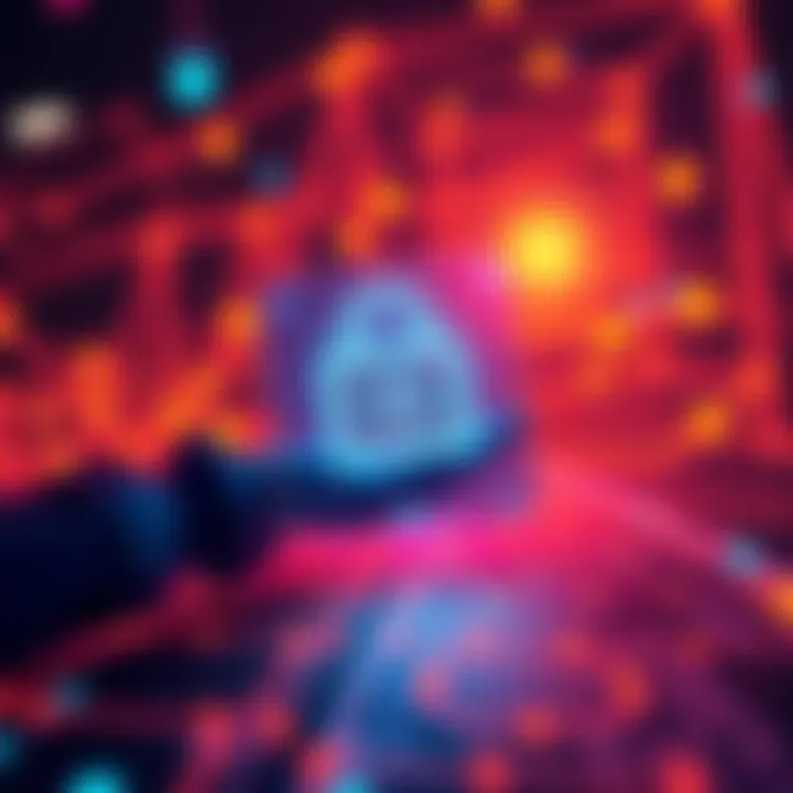 Zama's FHE Solution Launch A digital representation of Zama's fully homomorphic encryption technology, highlighting AI and privacy features.