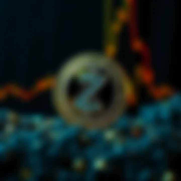 Zcash Independence from Bitcoin Zcash logo standing strong, unaffected by Bitcoin decline, symbolizing its newfound market independence.