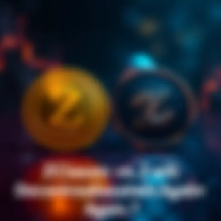 Comparison of ZClassic and Zcash logos representing the competition between the two privacy coins
