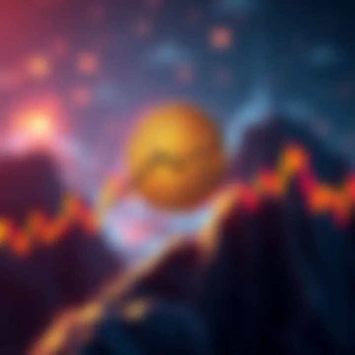 Bitcoin-like coin ZEC shown on a financial chart rising past a key level, symbolizing its recent price surge
